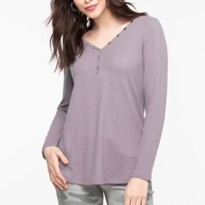 2/$15 Ricki’s Long Sleeve Waffle Knit Top Dusty Lilac Size M NWT
